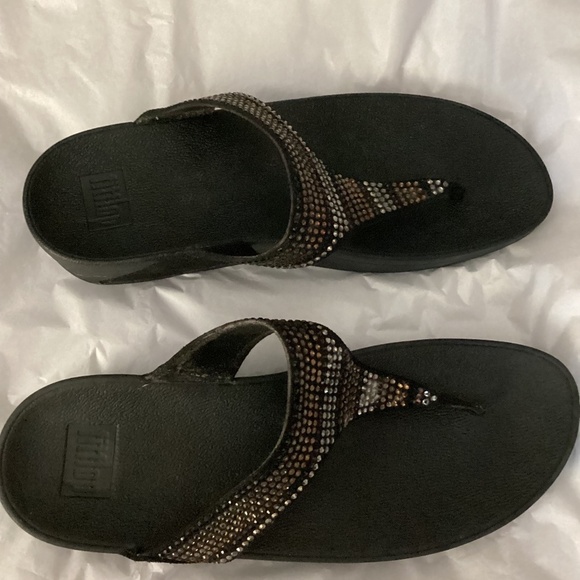 FITFLOP Wedge Thong ( Size: 10) ( Color:: Brown/ Silver/ Black) PREOWNED - Picture 2 of 6